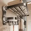 Porta Toallas con Ventosa para Baño Sin Taladro Estante de Almacenamiento de Alta Calidad para Baño para Cabina de Ducha Integrado Portatoallas de Baño para Inodoro