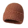 Gorro de Punto Grueso de Invierno Nuevo, Suelto, Cálido, Versátil, Protege Orejas, Hace que la Cara Parezca Más Pequeña