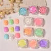 Novas Unhas Cor de Doce Lantejoulas Aurora Fluorescente Macaron Joias para Unhas Glitter Lantejoulas Fábrica Atacado