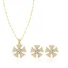Aretes Collar Set Cobre Perla Brillante Molino de Viento No se Desvanecen para Mujer Lujo Ligero Gama Alta Joyería al por Mayor Transfronteriza