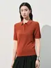 Polo de seda de morera de alta gama para mujer, tejido de manga corta, top de verano ligero y transpirable, adecuado para el trabajo o uso casual, venta al por mayor