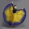 Saia Larga de Balanço para Dança Clássica Saia Longa de Meio Comprimento para Prática de Dança Moderna Saia de Gaze Elegante para Performance de Dança Quadrada de Xinjiang para Adultos