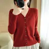 Cárdigan Suéter de Punto Retro Otoño Estilo Americano Prendas de Punto Talla Grande Top Patchwork Manga Larga para Mujer