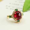 Anillo de Rubí Cultivado Aiyu Anillo de Corindón Rojo Joyería Estilo Corte Fábrica Venta al por Mayor y Dropshipping S4012409