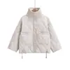 Otoño e invierno 2022 Nuevo Y2K Chaqueta acolchada de algodón de manga larga con cremallera y cuello alto para mujer chaqueta corta holgada abrigo venta al por mayor