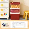 Caja de Almacenamiento Roja de Juguetes para Niños de Año Nuevo con Tapa, Bloques de Construcción, Piezas Magnéticas, Caja Clasificadora, Caja de Almacenamiento Transparente de Gran Capacidad