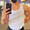 Chaleco Deportivo Fitness de Hilo Grueso de Seda de Hielo Ajustado Elástico para Hombres, Cuello Redondo, Talla Grande, Entrenamiento Muscular, Ropa Interior Transpirable