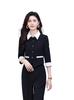 Caqui Chaqueta Corta de Siete Mangas Top Pantalones de Mujer Profesional Casual Elegante Primavera Verano Otoño Traje de Dos Piezas Moda