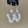Pendientes de Borla de Cristal de Resina Incrustados de Diamantes con Forma de Rombo Lujo Accesible Ganchos de Oreja de Gama Alta Moda Personalizable Pendientes Versátiles para Mujer