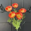 5 Cabezas de Amapolas Artificiales 3D para Decoración de Salón de Bodas, Flores Falsas Estilo Ins para Paisajismo, Arreglos Florales, Decoración del Hogar, Flores Artificiales