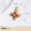 Colgante de flor de cuatro hojas de circón de colores, luz colgante de temperamento de lujo, colgante individual para collar de mujer, accesorios DIY