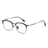 "GMS816" Montura de gafas de cara grande de 56 mm, material de titanio ultraligero, color carey, montura retro con línea de cejas para hombre