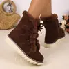 2025 Nuevas Botas de Nieve Rosas de Otoño e Invierno para Mujer Estilo Moda Europea y Americana Talla Grande Botas de Nieve Planas Venta al por Mayor