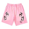 Shorts Esportivos Masculinos de Secagem Rápida com Estampa de Chamas Verão 2025 Calças Casuais Tendência de Cinco Pontos