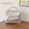 Bolsa de Cosméticos de Aparência Sofisticada para Lembrança para Mulheres, Bolsa de Higiene Pessoal Portátil de Grande Capacidade para Viagem, Bolsa de Armazenamento Bordada Fresca e Doce