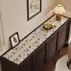 Tapete de mesa estilo vintage para aparador, protetor de bancada de armário de TV, toalha de mesa de entrada estilo retrô de luxo leve para sapateira