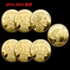 Atacado do Fabricante Medalha Comemorativa 2024 Bisonte Americano Moeda de Ouro Moeda de Metal Cidade do Búfalo Cabeça de Velho Medalha Comemorativa