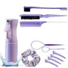 Kit de Cuidados com o Cabelo Temu com Escova para Shampoo, Frasco Borrifador Contínuo, Pente Desembaraçante, Pente de Cauda Fina, Pente Vazado, Pente Alisador para Penteado