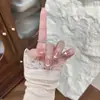 Spray de Esmalte en Gel para Uñas Desgastables Gatito Sonriente Rosa para un Look Iluminador y Elegante, Pegatinas para Uñas Rubor, Parches para Uñas