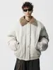 Diseño Estilo Old Money Nueva Chaqueta de Algodón Cálida con Solapa de Lana de Cordero de Invierno Unisex Abrigo de Algodón Holgado Moda Harajuku