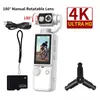Câmera Esportiva Portátil para Exterior Q8 com Autofoco, Gravação de Conferência, Câmera de Bolso Portátil, Câmera de Bolso com Gimbal