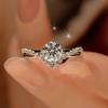 Anillo de Plata 925 con Moissanita de 1 Quilate para Mujer, Anillo Corona de Amor, Anillo de Compromiso de Cuatro Garras, Par de Anillos, Popular en Xiaohongshu
