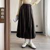 Falda Corta Abullonada para Mujer 2025 Nuevo Diseño Falda Larga Plisada Talla Grande Falda Abullonada Marrón