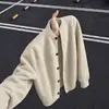 Jaqueta cardigan de tricô cleanfit cinza claro masculina outono preguiçoso sensação de alta qualidade cardigan de botões gola redonda retrô