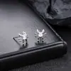 Brincos Cluster de Diamante Cheio de Novo Estilo Transfronteiriços para Homens, Modernos e Versáteis, Brincos de Flor de Íris em Forma de Cruz de Alto Padrão para Mulheres