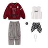 Ropa de Moda Infantil Hip-Hop Sudadera Estilo Hip-Hop Traje de Pantalón de Baile Niños Ropa de Presentación Hiphop Niñas