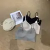 Bustier Moldeador Corporal Transpirable de Tirante Fino con Letras de Hilo Sin Costuras, Copas Fijas, Sin Aros, Soporte Suave, Sujetador de Realce 6826