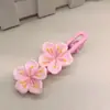 Pasador de Flor de Huevo Flor Rosa Dulce Pin de una Palabra Adorno para el Cabello de Flor de Cerezo para Niños Regalo para Clase Jardín de Infancia Cuerda para el Cabello Anillos para el Cabello