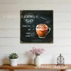 Placa de Hierro Decorativa de Café con Cruz 20 30cm Cuadrada Hoja de Hierro Estañado Pintura Tablero Visual Publicitario de Menú