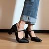 Zapatos Mary Jane de Nuevo Estilo Dongsenwan para Mujer con Tacones Gruesos, Tacones Altos, Zapatos de Trabajo, Zapatos de Salón de Punta Cuadrada Baja para Mujer