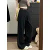 Tiro real 2026 Otoño Nuevo Cintura Alta Simple Caída Holgado Traje Pantalones Casuales Mujer Pantalones Pierna Ancha 17412