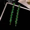 Nuevos Pendientes de Circonita de Colores, Súper Brillantes, Versátiles, Pendientes Simples y de Gama Alta, Estilo Coreano Exquisitos Pendientes de Cena de Cobre Puro