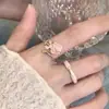 Anillo Flor Mariposa Esmaltado Colorido Estilo Ins para Mujer Nicho Gama Alta Lujo Ligero Anillo Abierto para Dedo Pulsera