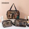 Bolsa de cosméticos portátil para celebridades da Internet Bolsa de armazenamento de viagem portátil Grande capacidade PVC à prova d'água Bolsa de lavagem transparente para cuidados com a pele