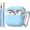 Fábrica Adequado para Fone de Ouvido Bluetooth Airpodspro3 Cor Pura Silicone Peça Única Espessado Capa Protetora com Caneta de Limpeza