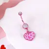 Anillo para ombligo de acero inoxidable directo de fábrica, moda europea y americana, colgante de cabeza de conejo rosa, clavo para ombligo, anillo umbilical, transfronterizo