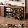 Estante de almacenamiento para cocina, cesta multifuncional para verduras, encimera de corte, estante de almacenamiento para microondas y utensilios de cocina, gabinete lateral, mesa multicapa