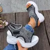 Sandalias de cuña de verano 2026, nuevo diseño de comercio exterior, talla grande para mujer, casual, con punta abierta, suela gruesa, cómodas, talla única