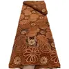 Aplique de Espiral Bordado Hueco Tela de Terciopelo Soluble en Agua Vestido de Fiesta Africano Tela de Encaje con Lentejuelas Encaje de Terciopelo