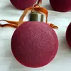 Decorações de Árvore de Natal 6/8cm Vintage Cimento Fosco Veludo Flocado Bolas de Natal Display de Janela Enfeites Pendurados