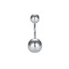 Piercing de umbigo 316L aço inoxidável dentes externos bola dupla joia básica para perfuração corporal anel de umbigo outlet de fábrica