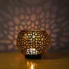 Decoración creativa de escritorio con patrón hueco de metal y hierro transfronterizo, portavelas, luz nocturna, manualidades de ambiente