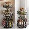 Estante giratorio para condimentos de cocina, estante de esquina para condimentos, aceite, sal, salsa y vinagre, suministros de almacenamiento para el hogar