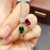 Collar Transfronterizo de Diopsida Natural Accesorios para Mujer Nicho Alta Gama Joyería de Plata 925 6*8 Joyería de Lujo Venta Directa de Fábrica