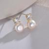 Pendientes de perla de agua dulce con clip, de alta calidad, ligeros, de lujo, con temperamento, de plata de ley S925, con aguja, accesorios de bricolaje, pendientes de perla con botón, pendientes de aguja de plata