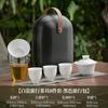 Juego de té de kung fu de viaje de jade de suet, cuenco de cerámica para exteriores, taza de té, porcelana blanca simple, almacenamiento portátil